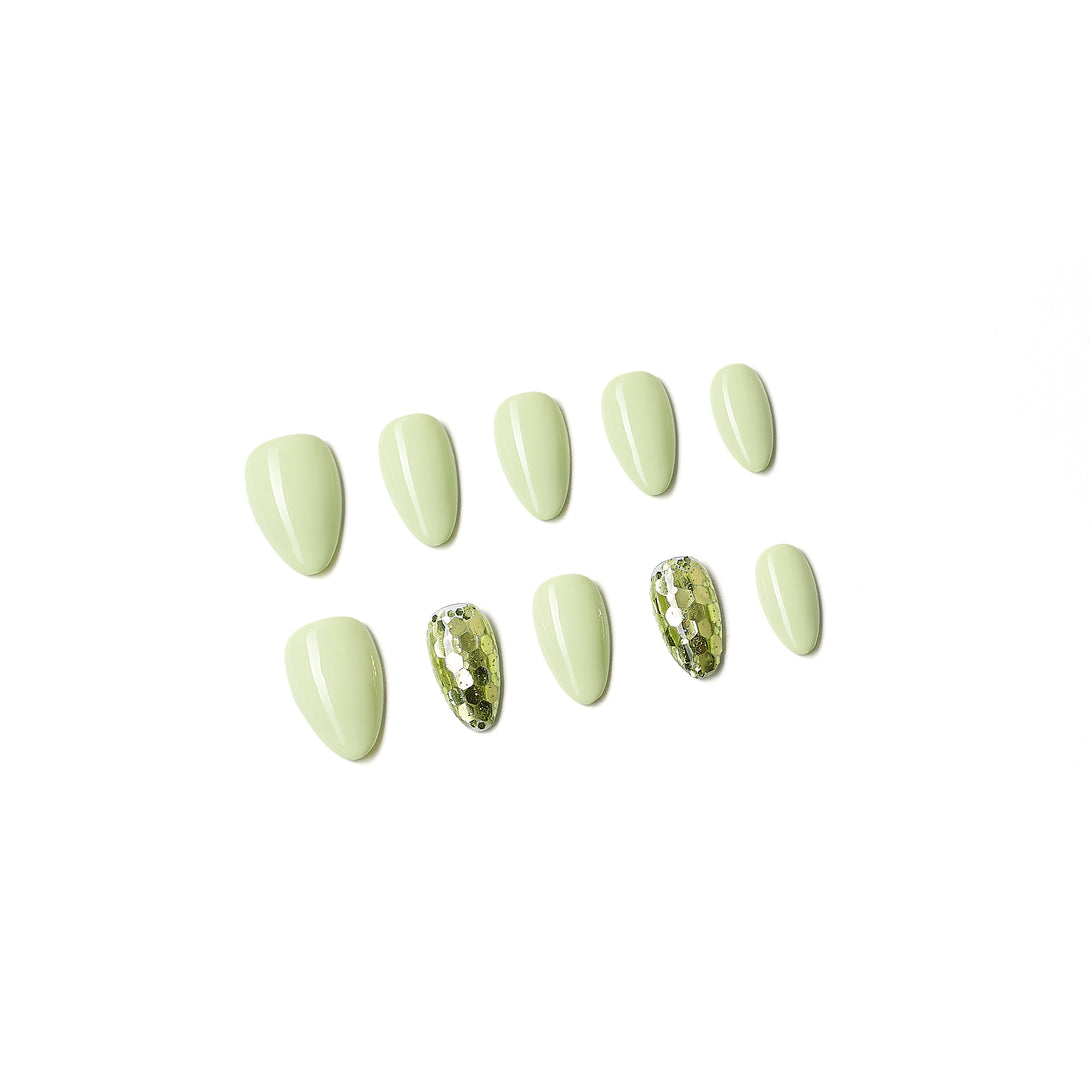 Glitter Lluvia - Verde aguacate