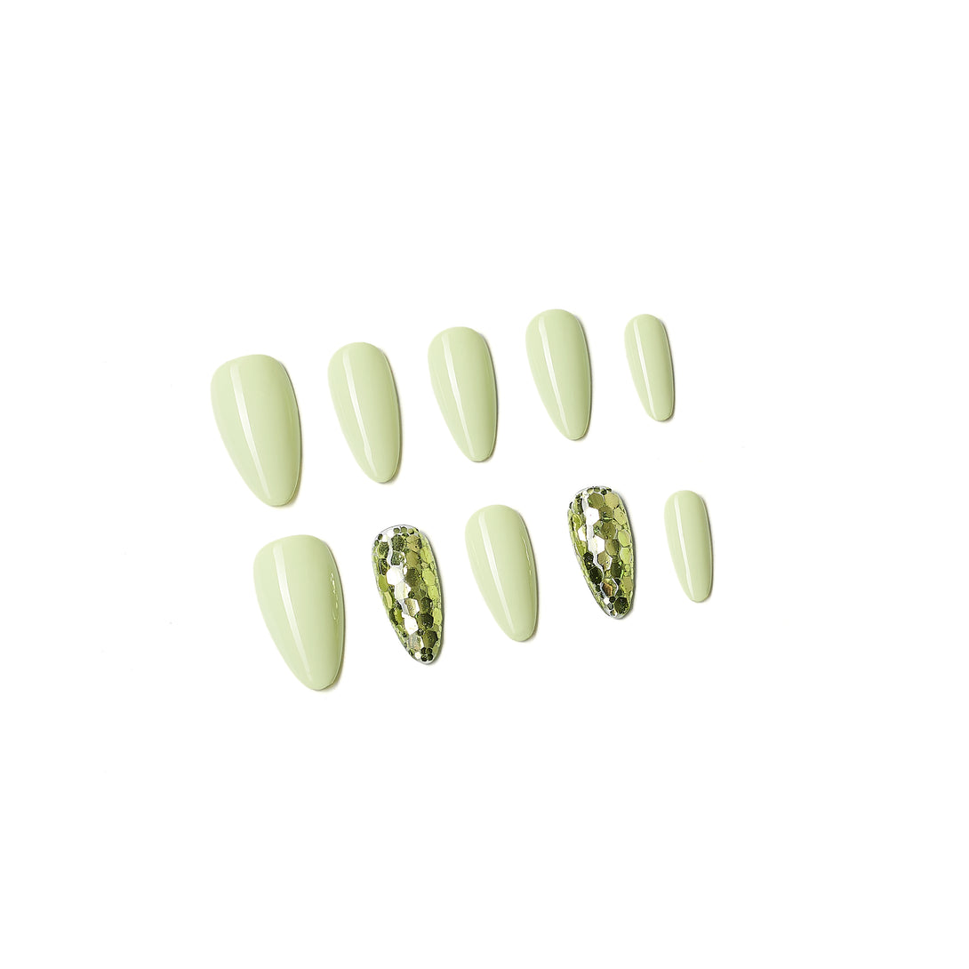 Glitter Lluvia - Verde aguacate